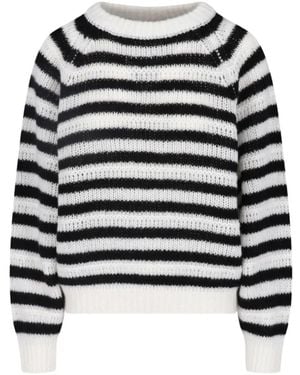 Lisa Yang Gestreifter Pullover Mit Raglanärmeln - Schwarz