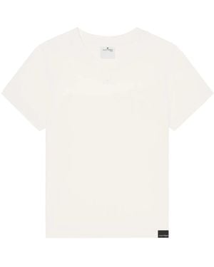 Courreges Logo-Embroidered Cotton T-Shirt - White