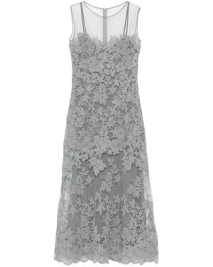 Ermanno Scervino Vestido de encaje floral - Gris