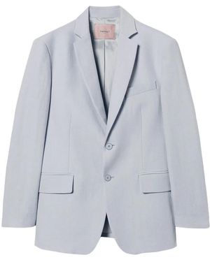 Twinset Twill Single-Breasted Blazer - Blue