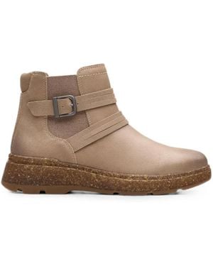 Clarks Noralyn Buckle-Detail Suede Ankle Boots - Brown