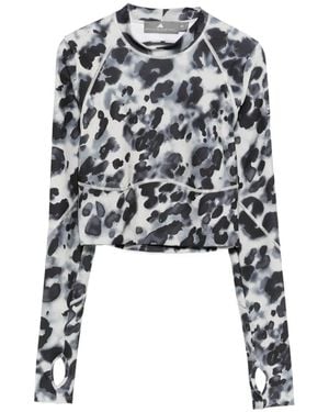 adidas By Stella McCartney Kompressionsoberteil mit Animal-Muster - Weiß