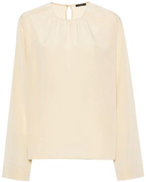 JOSEPH Braidwood Blouse With Keyhole Detail - Natural