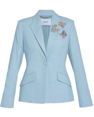 Erdem Embellished Single-Breasted Blazer - Blue