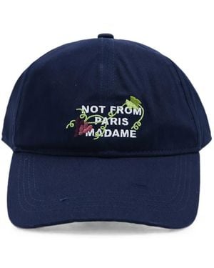 Drole de Monsieur Embroidered Vine-Slogan Baseball Cap - Blue