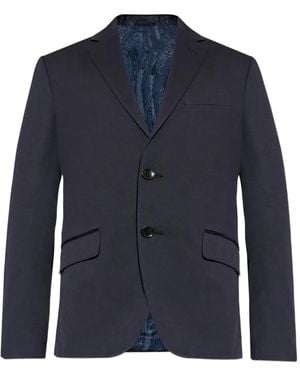 Etro Single-Breasted Blazer - Blue