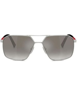 Prada Linea Rossa Geometric-Frame Sunglasses - Grey