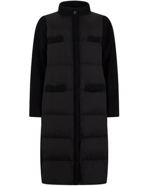 Moorer Padded Panelled Coat - Black