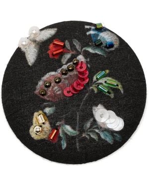 Undercover Bead-Embellishment Brooch - Grey