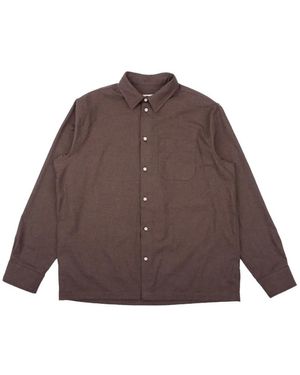 Naked & Famous Twill Overhemd Met Borstzak - Bruin