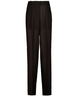 Tom Ford Wide-Leg Pleated Wool Pants - Black