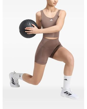 adidas Leggings Short 3-Stripes Studio All Me Booty - White