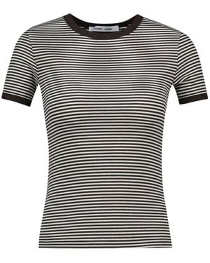 Samsøe & Samsøe Salinas Horizontal-Stripe Ribbed T-Shirt - Grey