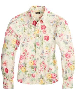 RRL Floral-Print Long-Sleeve Shirt - White