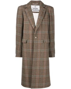 Vivienne Westwood チェック コート - ブラウン