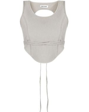 Low Classic Cropped Corset Top - Grey