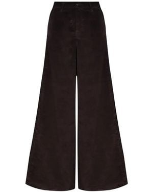 Lois Corduroy Palazzo Pants - Black
