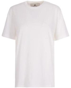 Elisabetta Franchi Logo-Embossed T-Shirt - White