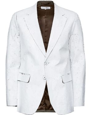 MM6 by Maison Margiela Coated-Finish Blazer - White