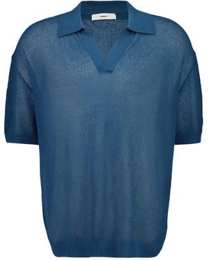 Commas Fine-Knit Polo Shirt - Blue