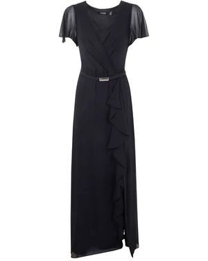 Ralph Lauren Ruffle-Sleeve Maxi Dress - Black