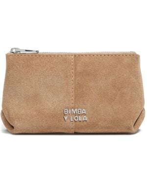 Bimba Y Lola Logo-Plaque Coin-Purse - Natural