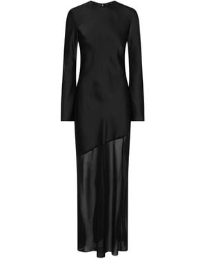ROTATE BIRGER CHRISTENSEN Maxi Ls Slit Dress - Black