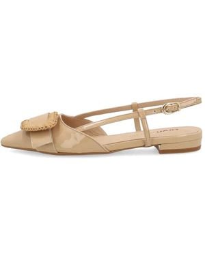 Frau Buckle-Detail Patent Leather Slingbacks - White