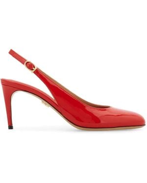 Ferragamo 70Mm Slingback Pumps - Red