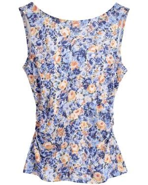 Ulla Johnson Floral Gathered Top - Blue