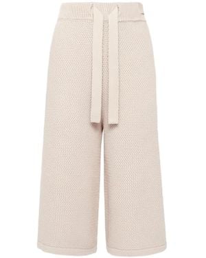 Laneus Knitted Knee-Length Shorts - White