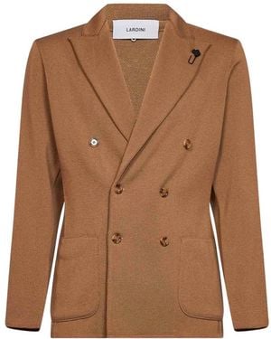 Lardini Double-Breasted Peak-Lapel Blazer - Brown