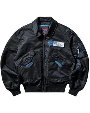 GR10K X Alpha Industries Cwu-45 Logo-Patch Bomber Jacket - Blue