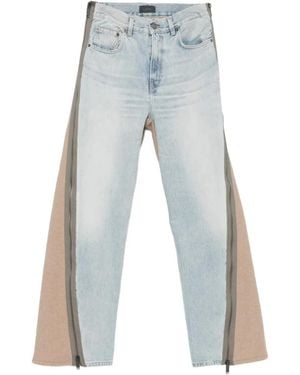 Haikure Zip-Detail Panelled Jeans - Blauw