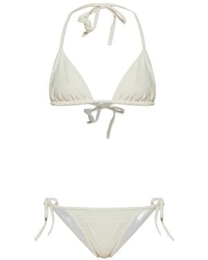 Balmain Bikini Con Monograma - Blanco