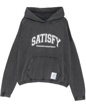 Satisfy ロゴ パーカー - ブラック