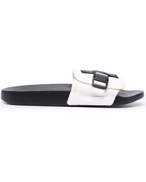 McQ Logo-Patch Buckle Slides - Black