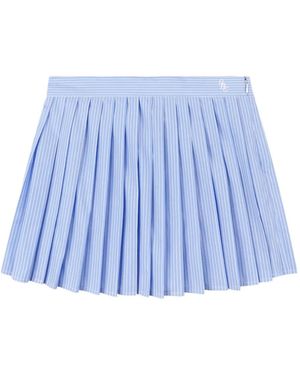 Sporty & Rich Pleated Striped Mini Skirt - Blue
