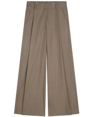 Dries Van Noten Wide-Pleated Cotton Pants - Brown