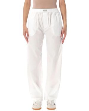 Sporty & Rich Logo-Patch Straight-Leg Trousers - White