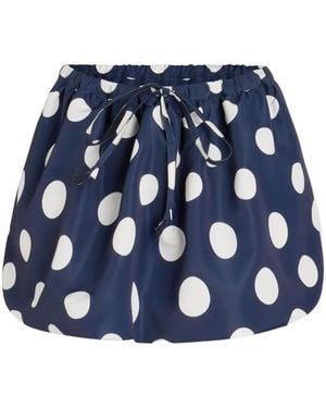 Patou Puffy Faille Mini Skirt - Blue