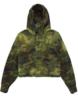 424 Parka Crop À Motif Camouflage - Green