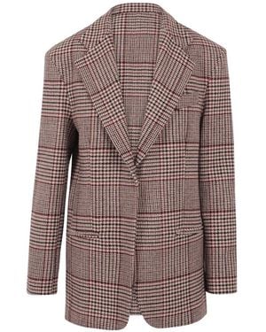 FEDERICA TOSI Prince Of Wales-Check Blazer - Brown