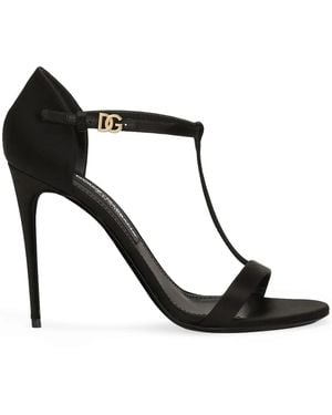 Dolce & Gabbana Satin High Heel Sandals - Black