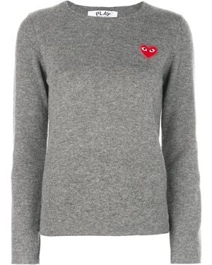 COMME DES GARÇONS PLAY Comme Des Garçons Play Heart Patch Jumper - Grey