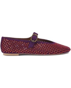 Kurt Geiger Mayfair Crystal-Embellished Ballet Flats - Purple