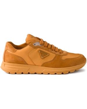 Prada Prax 2.0 Suede Running Sneakers - Orange