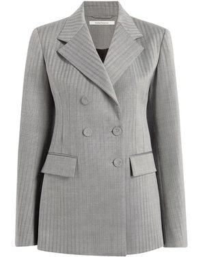 Another Tomorrow Blazer Con Motivo De Espiga - Gris