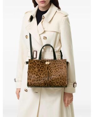Burberry Small Leopard-Print Cotswolds Tote Bag - Natural