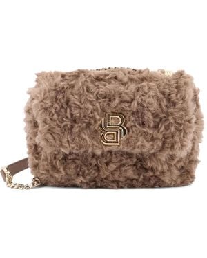 BOSS Icon S Faux-Fur Shoulder Bag - Brown